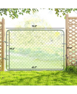 Chain Link Fence Gate, Galvanized Steel Garden Gate,