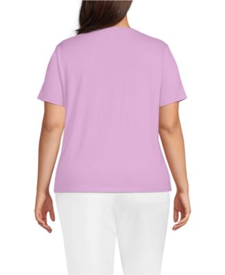 Plus Size Relaxed Supima Cotton V-Neck T-Shirt