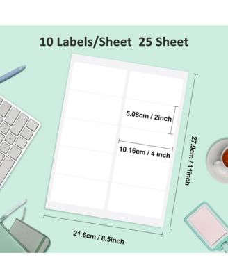 POLONO Shipping Address Labels, 2" x 4" Address Labels for Laser & Inkjet Printers, Mailing Labels for 5163, 8163, 5263, Strong Adhesive for FBA Label, Easy to Peel (25 Sheets, 250 Labels)