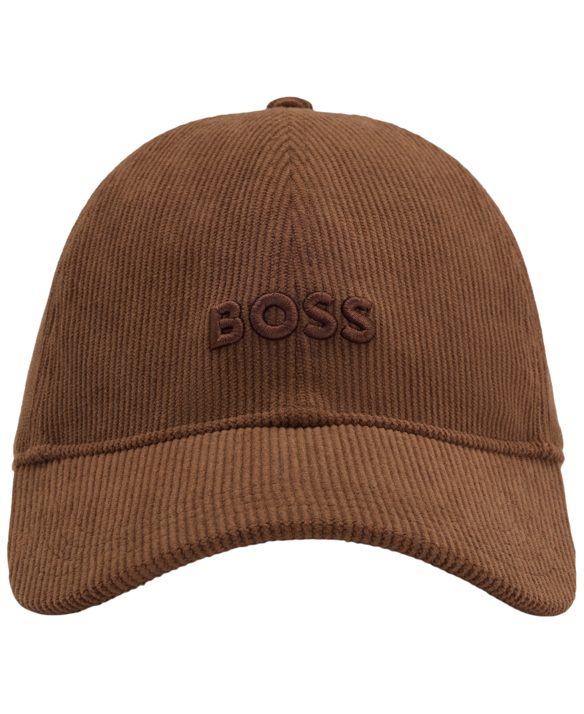 Hugo Boss Boss By  Men's Embroidered Logo Corduroy Hat In Brown