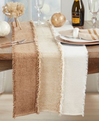 Color Cascade Fringed Table Runner, 16" x 72"