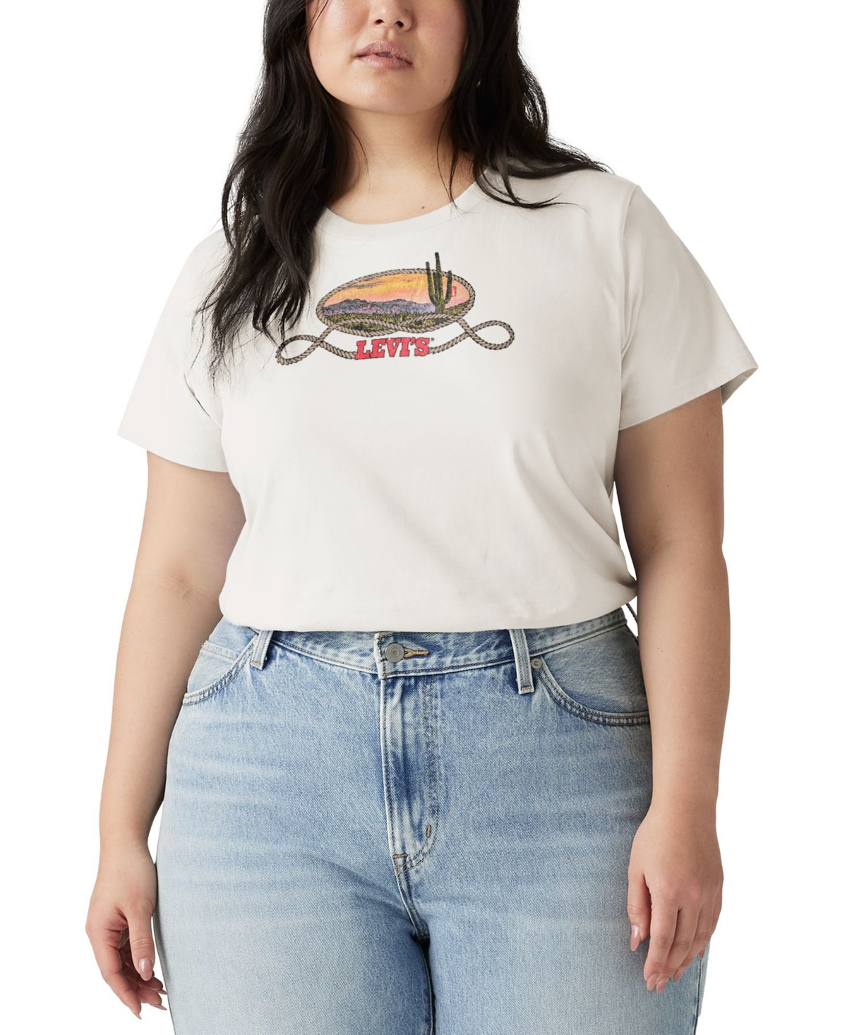 Levi's Plus Size Cotton Perfect Logo T-shirt In White