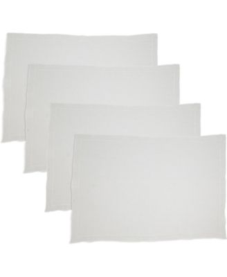 Stonewashed Overlock Linen Edge Placemats, 14" x 20"