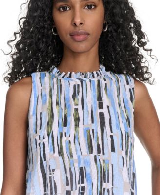 売れ筋商品|||カルバンクライン カットソー トップス レディース Petite Striped Ruffle-Neck Top Light Sky Multi Calvin Klein Petite Striped Ruffle-Neck Top - Macy's