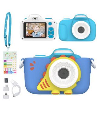 Camera 3 (Blue) Kids Digital Camera, Video Camera for Toddlers, 16MP 1080HD Video, MicroSD Card, Selfie & Macro Lens, Safety Neck Lanyard Gift for Kids 3-12