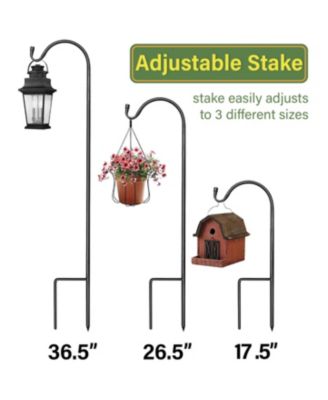 Set of 10 Shepherds Hooks for Outdoor - Extendable Garden Stakes for Plants, Lights, Lanterns, Flower Baskets, and More