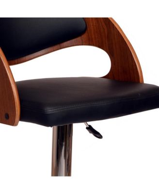 Low Back Adjustable Bar Stool – Faux Leather Seat with Chrome Finish