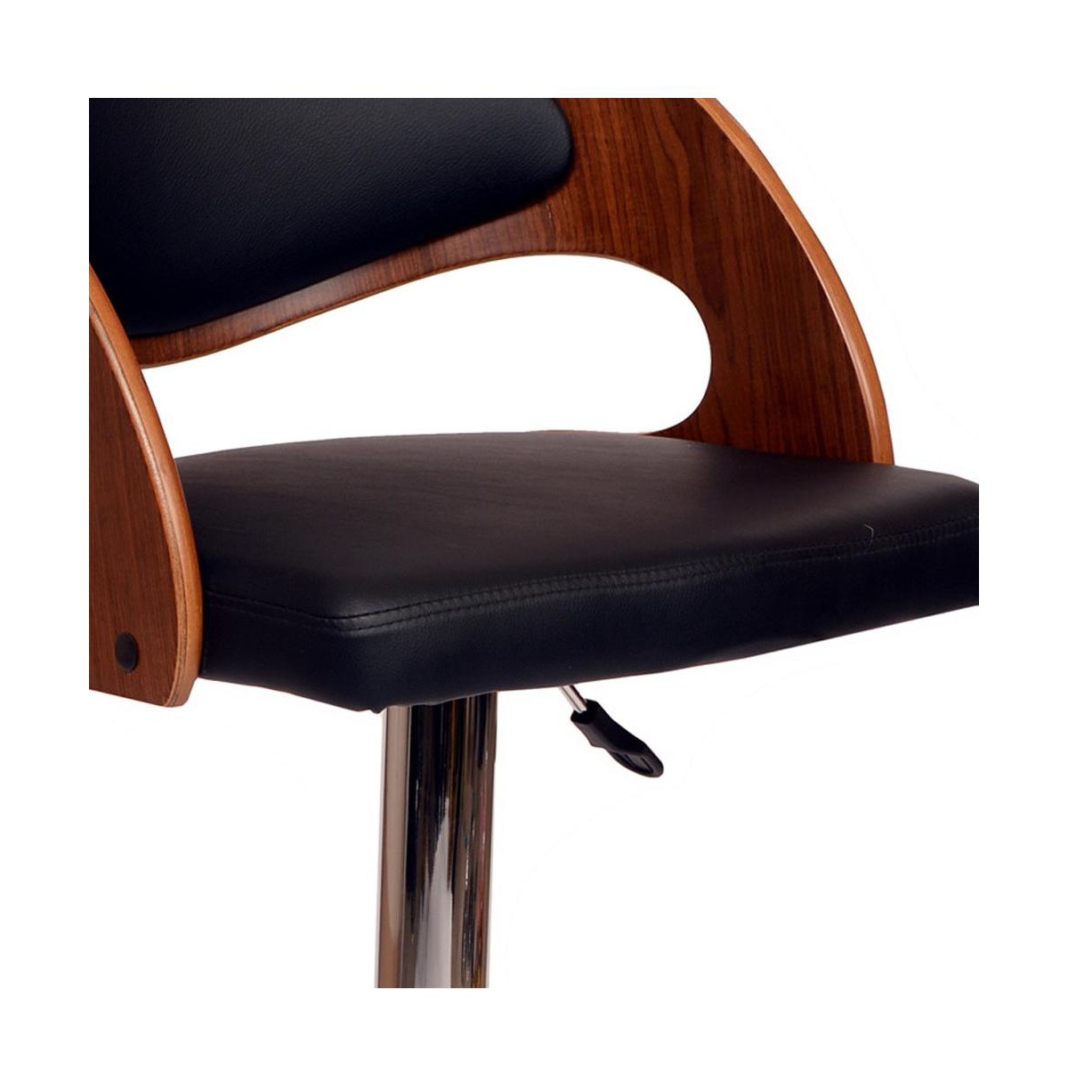 Low Back Adjustable Bar Stool – Faux Leather Seat with Chrome Finish