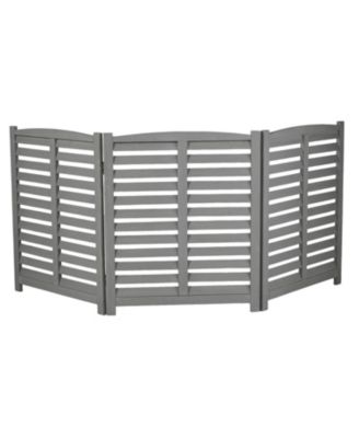 3-Panel Outdoor AC Fence, 32"W x 38"H Wooden Privacy Screen