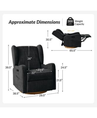 Rosalina Modern Recliner with Built-In Nightlight and Wooden Base