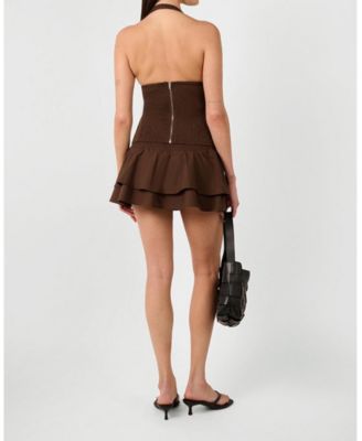 Women's Smocked Ruffle Mini Skirt