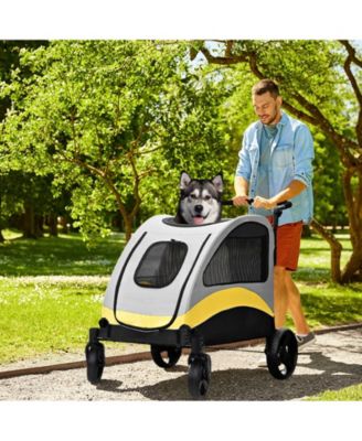  4 Wheel Foldable Large Capacity Pet Travel Stroller