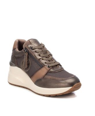 Carmela Leather Collection Women's Wedge Sneakers By XTI