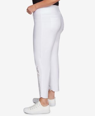 Plus Size Embroidered Ankle Pant
