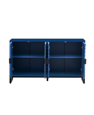 Streamdale Rubberwood Veneer Sideboard Cabinet with Adjustable Shelves