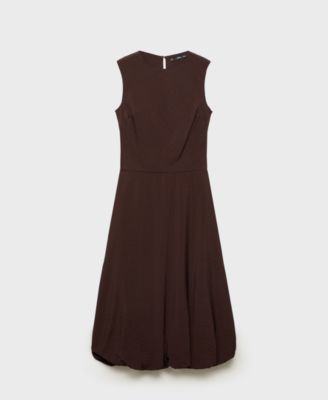 Women's Puffed Hem Midi Dress
