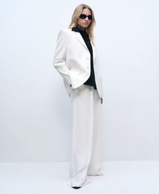 MANGO - Women's Pleated Wideleg Suit Trousers