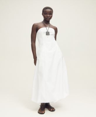 MANGO - Women's Puffed Hem Strapless Dress
