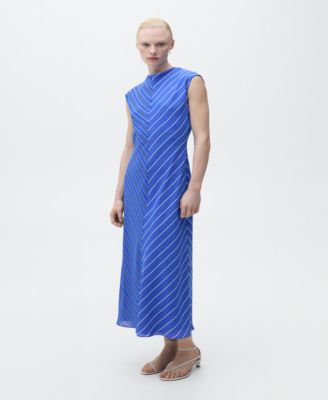 MANGO - Women's Combined Striped Flared Dress