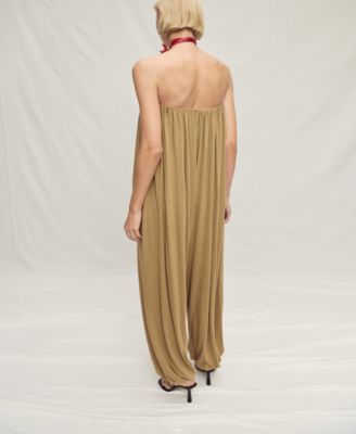 Women's Puffed Hem Strapless Jumpsuit