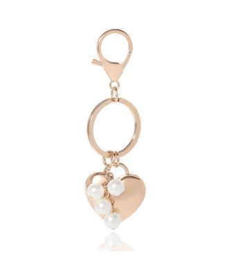 Gold Heart Keychain with Pearls – Chic & Elegant