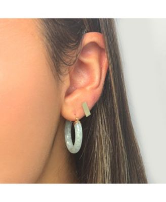 Jade Hoop Earrings 25 millimeters