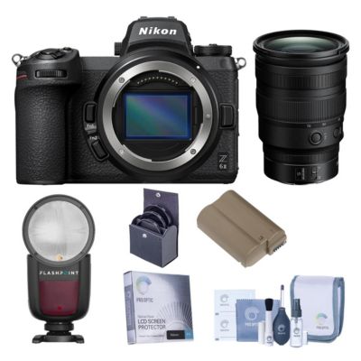 Z 6II Mirrorless Camera with f/2.8 S Lens,On-Camera Round Flash Speedlight, Lithium-Ion Battery Pack,Filter Kit with UV,Glass Screen Protector