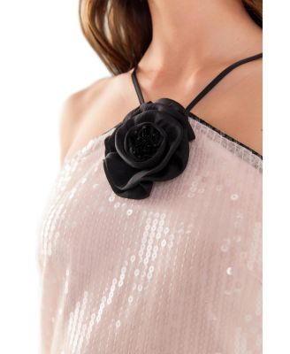 Women's Sequin Mini Dress with florette