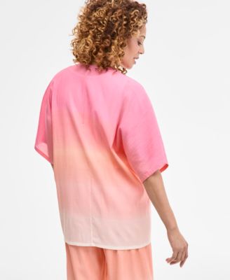 Women's Ombre Crinkle Tie-Front Jacket, Exclusively at Macy's