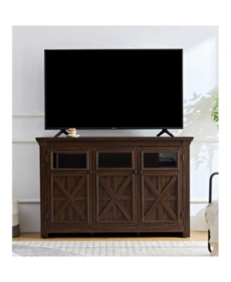 Farmhouse Buffet Cabinet with Storage, 3 Doors, Adjustable Shelf, Espresso