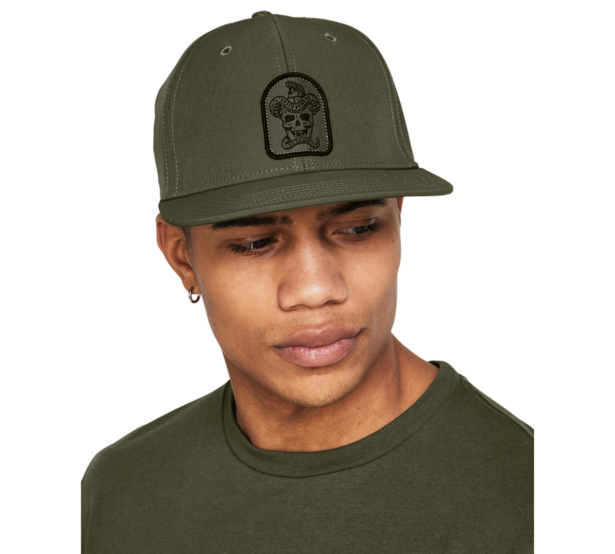 Men's Flat-Brim Skeleton Graphic Hat - 390 Marine