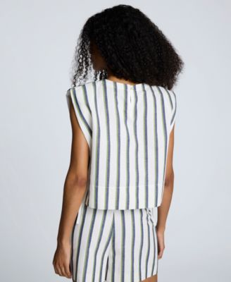 Women's Striped Tie-Side Tank Top