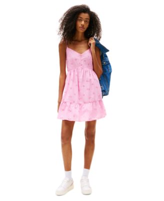 Tommy Jeans - Women's Cotton Eyelet-Embroidered Dress