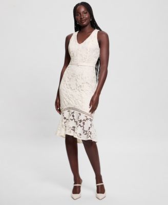 GUESS - Women's Itzel V-Neck Sleeveless Belted Dress