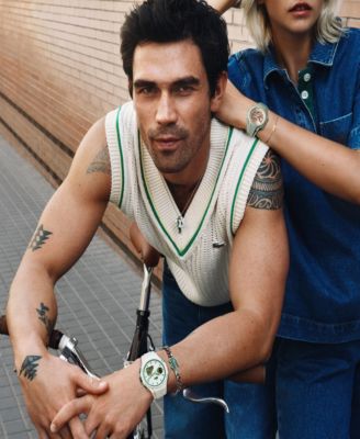 Men's LC33 White Silicone Strap Watch, 45mm