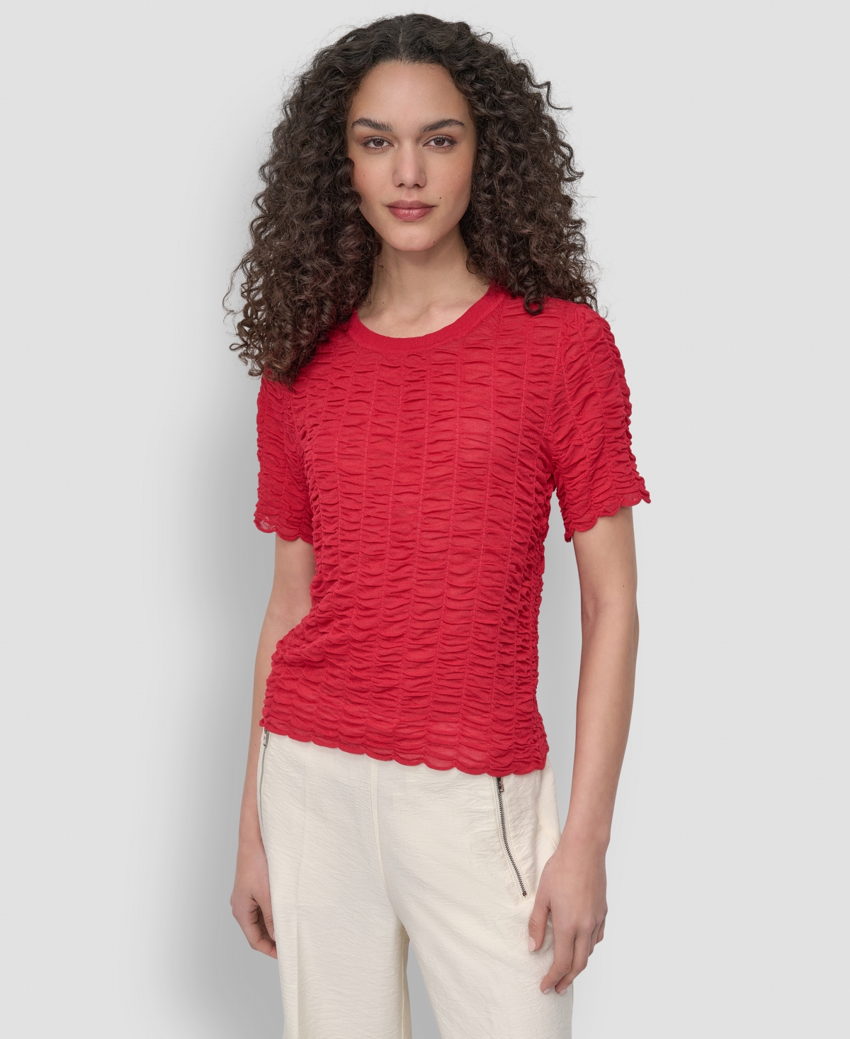 Women's Textured Top - Summer Cherry