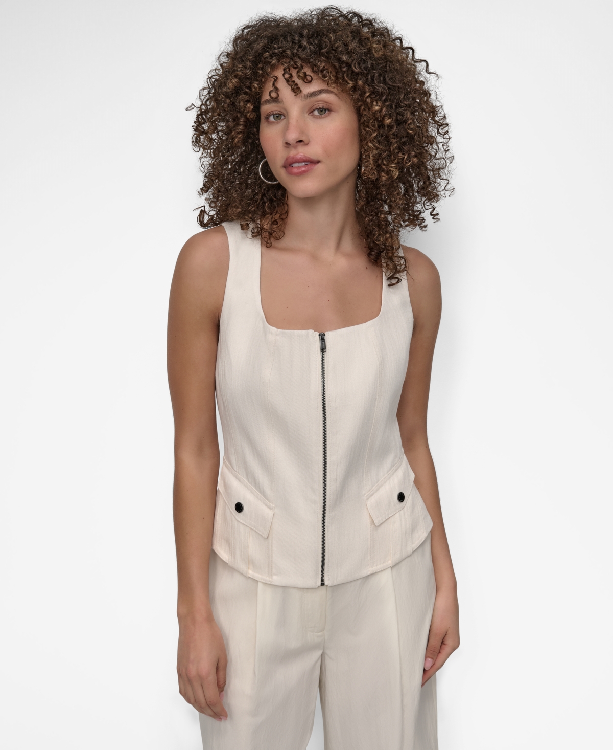 Women's Weathered Zip-Up Vest - Coconut