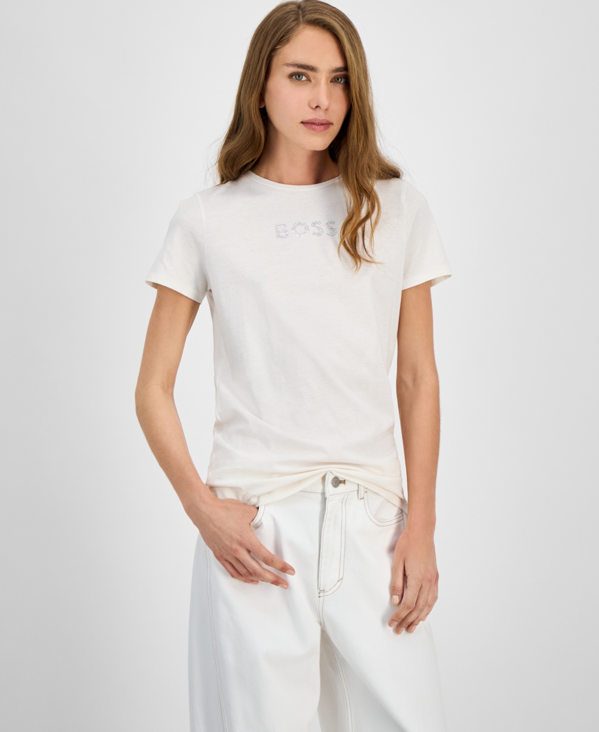 Women's Cotton Logo Crewneck Tee - White