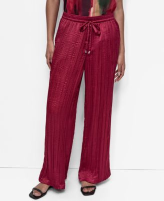 DKNY - Women's Crushed Crease Wide-Leg Pants