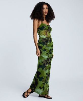 Women's Ruched Bodycon Maxi Dress