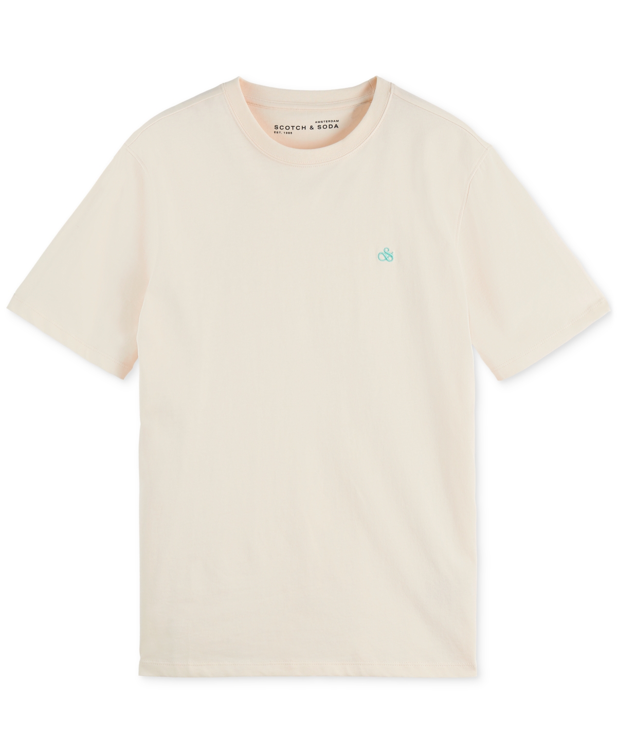 Scotch & Soda Embroidered Logo Organic Cotton Graphic T-shirt In Yellow