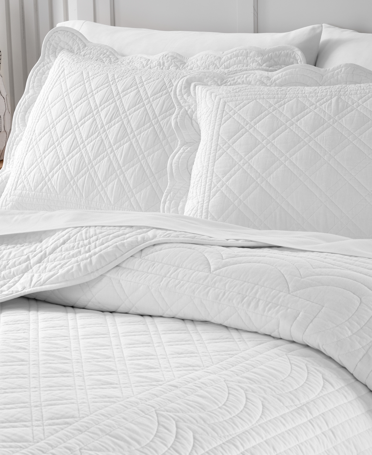 Macy's Charter Club Bailey Scallop 2-pc. Quilt Set, Twin, Exclusively At  In White