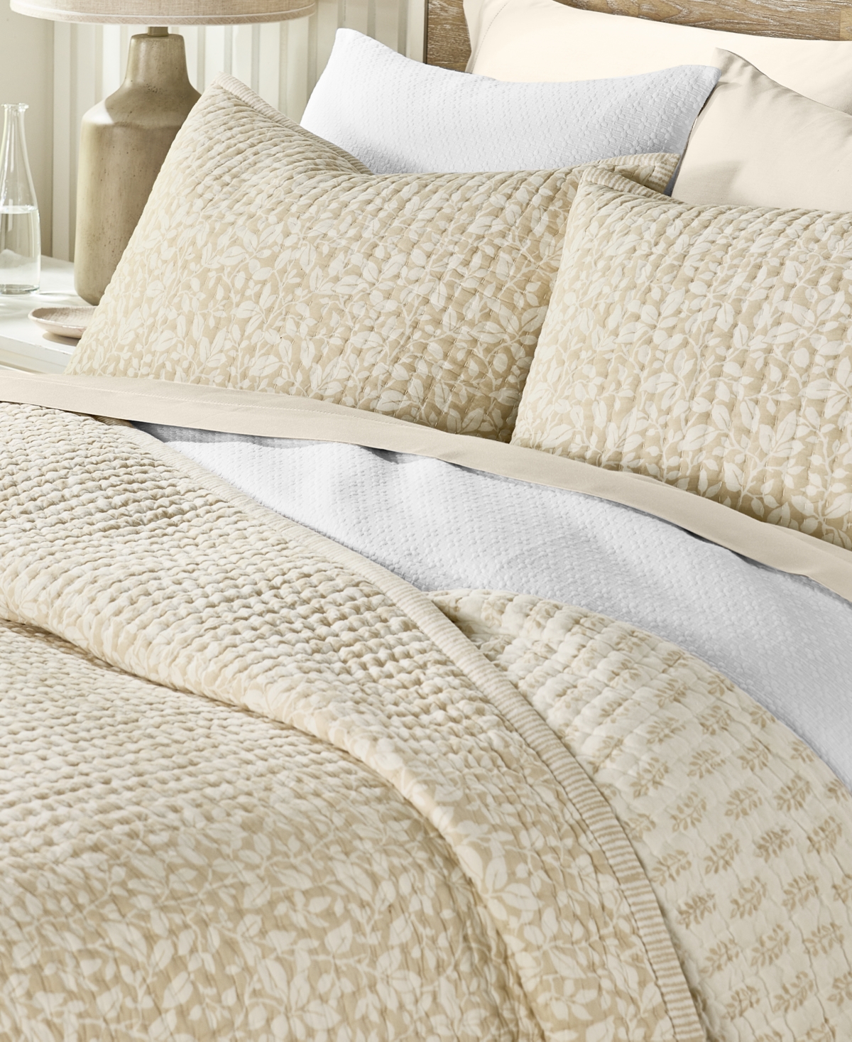 Charter Club Leaf Silhouette 3-pc. Quilt Set, King, Exclusively At Macy's In Brown