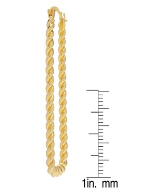 Twist Rectangle 14K Gold Plate Earrings