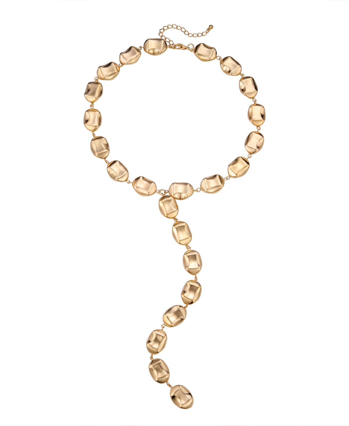 Macy's Round Stone 'y' 14k Gold Plate Necklace