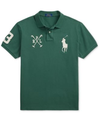 Men's Custom Slim Fit Big Pony Mesh Polo Shirt