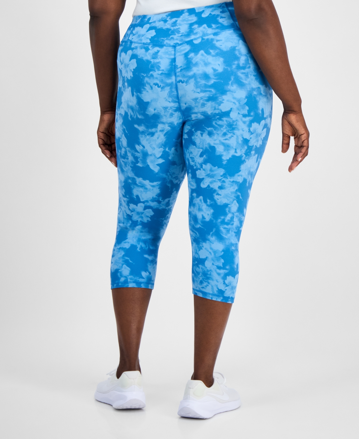 Id Ideology Plus Size Abstract Dye Capri Leggings, Exclusively At Macy's