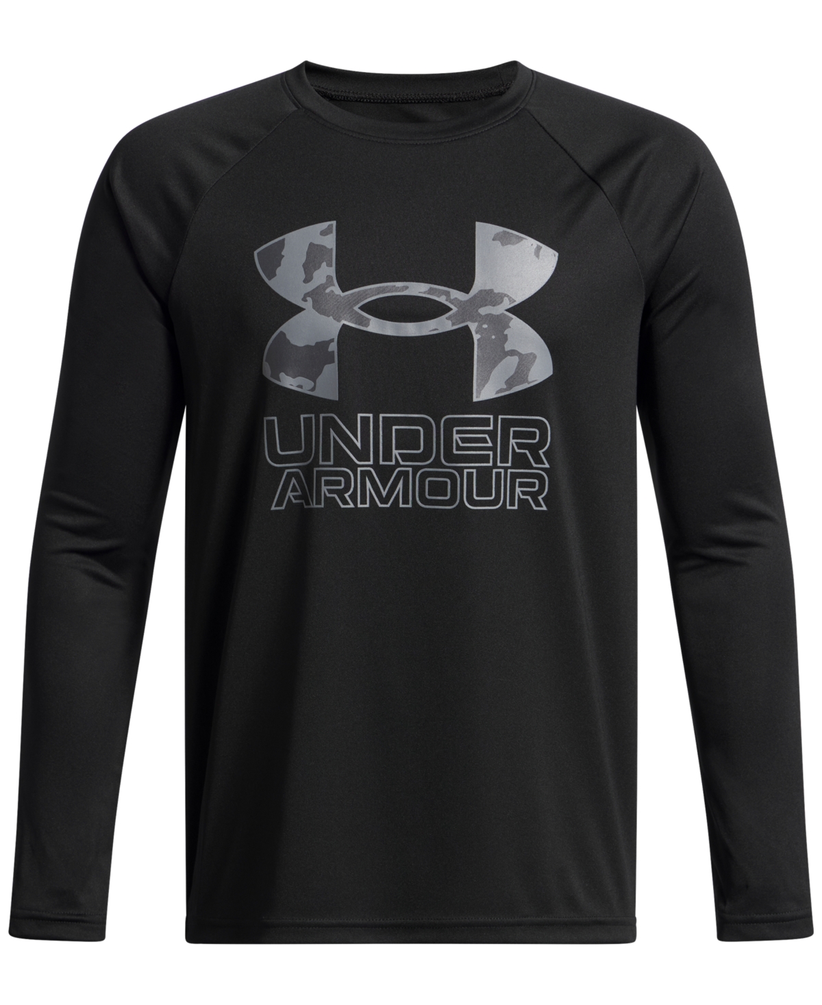 Under Armour Big Boys  Tech Hybrid Print Fill Long Sleeves T-shirt In Black