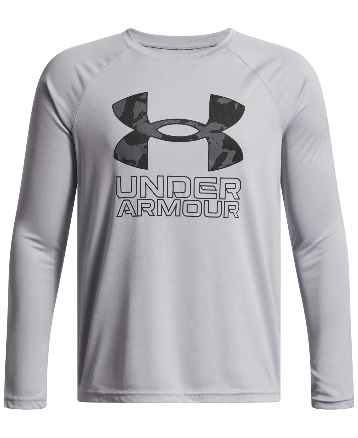 Under Armour Big Boys  Tech Hybrid Print Fill Long Sleeves T-shirt In Gray