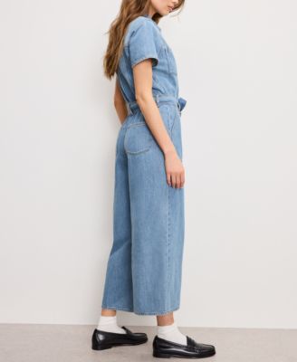 Women's Fit For Success Denim Cropped Jumpsuit, Regular & Plus Size